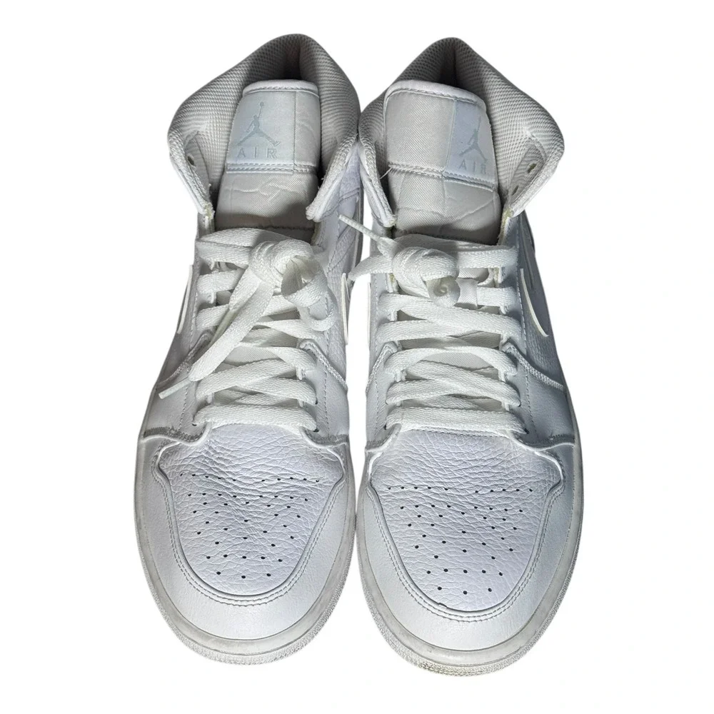 Nike Air Jordan 1 Mid Triple White 554724-109‎ Men's US Size 10 No Box